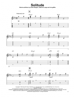 page one of Solitude (Solo Guitar)