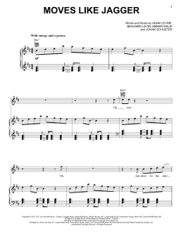 page one of Moves Like Jagger (Piano, Vocal & Guitar Chords (Right-Hand Melody))