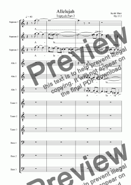 page one of Allelujah. Op13.2