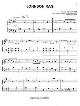 page one of Johnson Rag (Easy Piano)