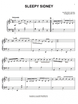 page one of Sleepy Sidney (Easy Piano)
