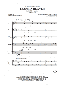page one of Tears In Heaven (arr. Christopher Gabbitas) (SATB Choir)