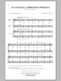 page one of An Angelic Christmas Medley (SATB Choir)