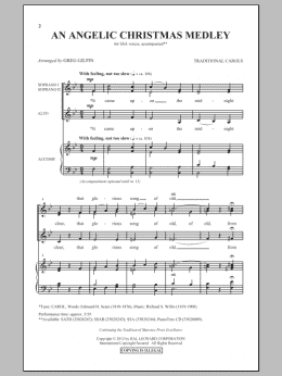 page one of An Angelic Christmas Medley (SSA Choir)