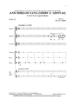 page one of And Miriam Sang (Shiru L'Adonai) (SSA Choir)