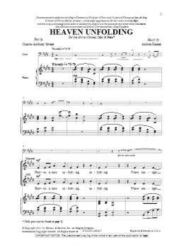 page one of Heaven Unfolding (2-Part Choir)