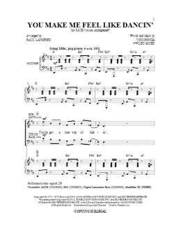 page one of You Make Me Feel Like Dancing (SATB Choir)