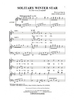 page one of Solitary Winter Star (2-Part Choir)