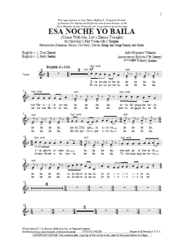 page one of Esa Noche Yo Baila (Come With Me, Let's Dance Tonight) (2-Part Choir)