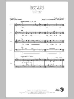 page one of Blackbird (SATB Choir)