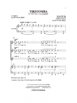 page one of Tiritomba (3-Part Treble Choir)