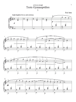 page one of Gymnopedie No. 3 (Piano Solo)