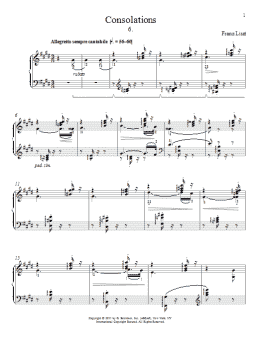 page one of Consolation No. 6 (Piano Solo)