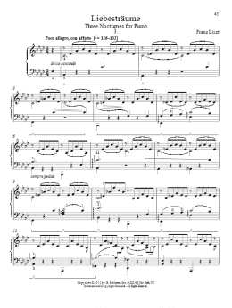 page one of Libestraum No. 3 (Piano Solo)