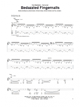 page one of Bedazzled Fingernails (Guitar Tab)