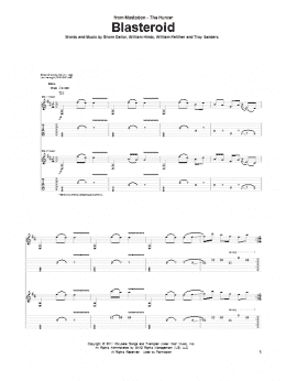 page one of Blasteroid (Guitar Tab)