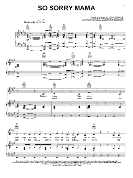page one of So Sorry Mama (Piano, Vocal & Guitar Chords (Right-Hand Melody))