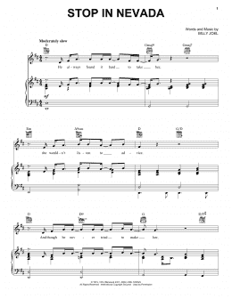page one of Stop In Nevada (Piano, Vocal & Guitar Chords (Right-Hand Melody))