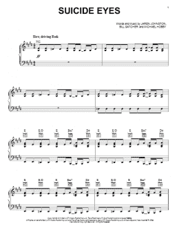 page one of Suicide Eyes (Piano, Vocal & Guitar Chords (Right-Hand Melody))