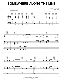 page one of Somewhere Along The Line (Piano, Vocal & Guitar Chords (Right-Hand Melody))