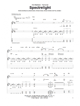 page one of Spectrelight (Guitar Tab)