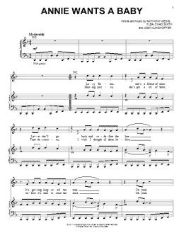 page one of Annie Wants A Baby (Piano, Vocal & Guitar Chords (Right-Hand Melody))
