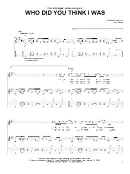 page one of Who Did You Think I Was (Guitar Tab)