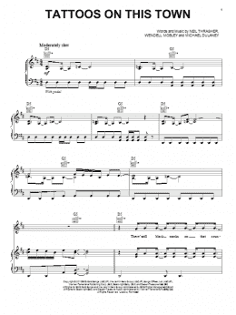page one of Tattoos On This Town (Piano, Vocal & Guitar Chords (Right-Hand Melody))