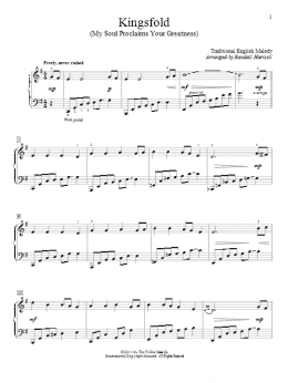 page one of Kingsfold (My Soul Proclaims Your Greatness) (Educational Piano)