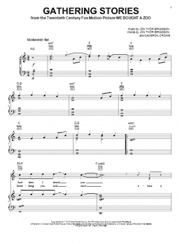 page one of Gathering Stories (Piano, Vocal & Guitar Chords (Right-Hand Melody))