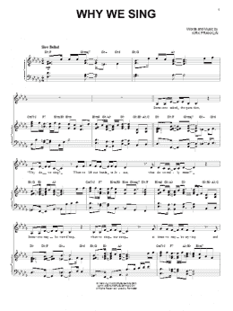 page one of Why We Sing (Piano, Vocal & Guitar Chords (Right-Hand Melody))
