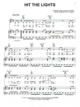 page one of Hit The Lights (Piano, Vocal & Guitar Chords (Right-Hand Melody))