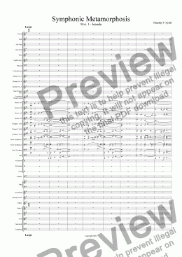 page one of Symphonic Metamorphosis - Mvt. 1 - Intrada