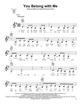 page one of You Belong With Me (Ukulele)