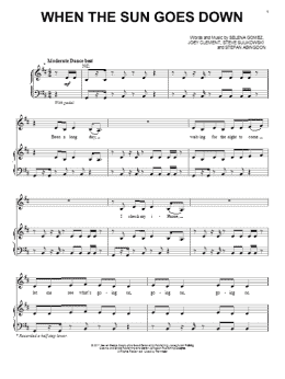 page one of When The Sun Goes Down (Piano, Vocal & Guitar Chords (Right-Hand Melody))