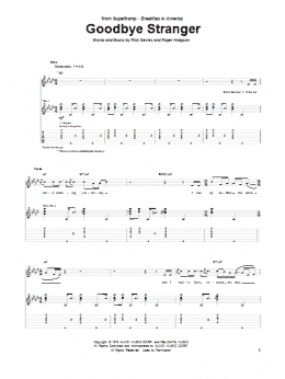 page one of Goodbye Stranger (Guitar Tab)