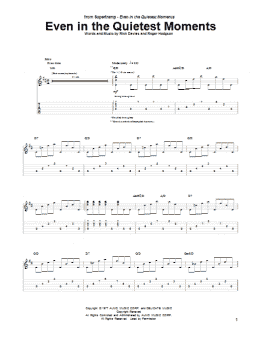 page one of Even In The Quietest Moments (Guitar Tab)