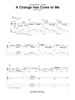 page one of A Change Has Come To Me (Guitar Tab)