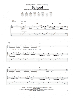 page one of School (Guitar Tab)