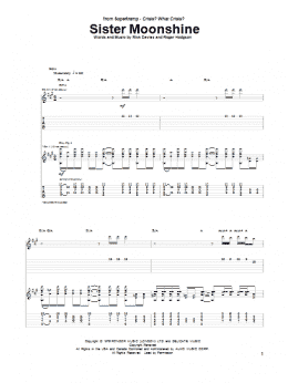 page one of Sister Moonshine (Guitar Tab)