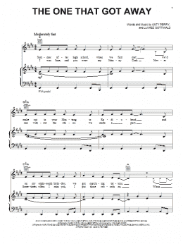 page one of The One That Got Away (Piano, Vocal & Guitar Chords (Right-Hand Melody))