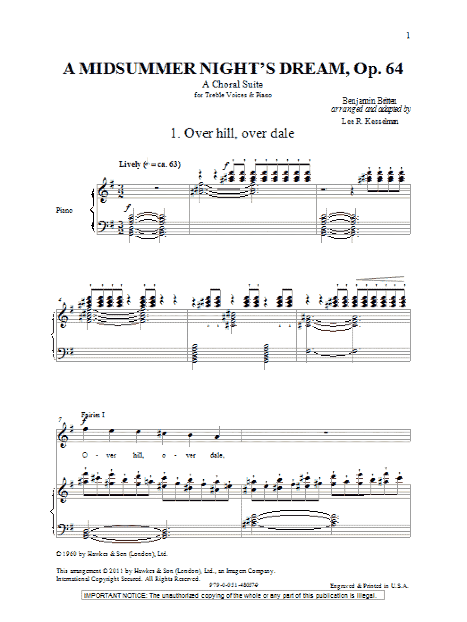 A Midsummer Night's Dream - A Choral Suite (SSA Choir)