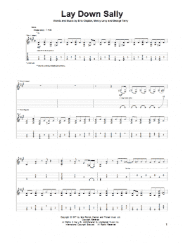 page one of Lay Down Sally (Guitar Tab)