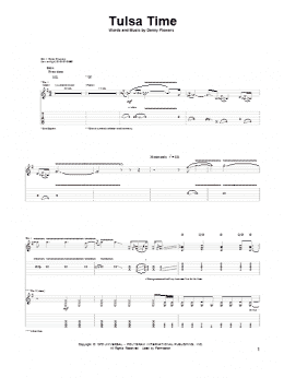 page one of Tulsa Time (Guitar Tab)