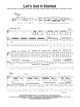 page one of Let's Get It Started (Bass Guitar Tab)