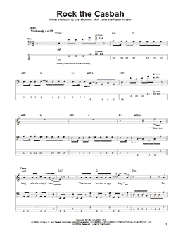 page one of Rock The Casbah (Bass Guitar Tab)