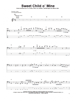 page one of Sweet Child O' Mine (Bass Guitar Tab)