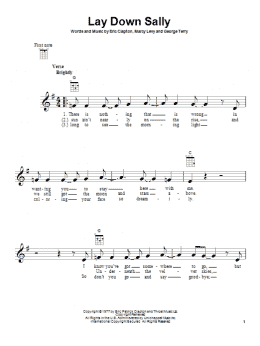 page one of Lay Down Sally (Ukulele)