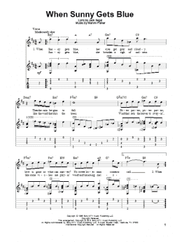 page one of When Sunny Gets Blue (Solo Guitar)