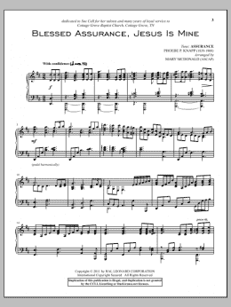 page one of Blessed Assurance (Piano Solo)
